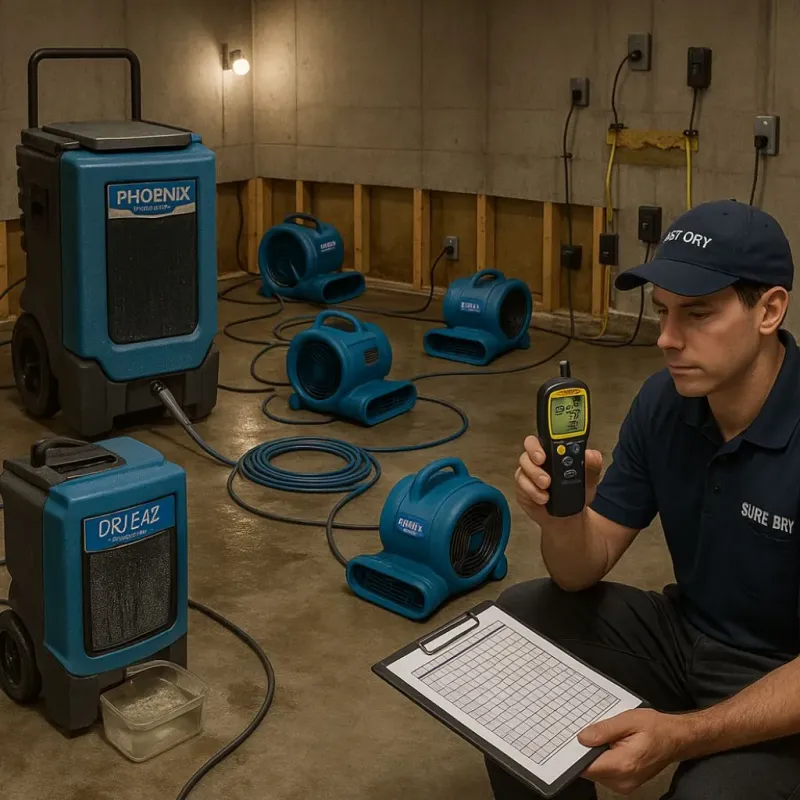 Structural Drying and Dehumidification process in Palm Springs, CA